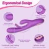 3 in 1 Finger Patting G-spot Rabbit Clitoral Stimulator Flapping Dildo Vibrator Purple QS-101