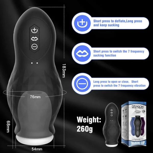 – Hands Free Strong Sucking Cup Stroker Male Masturbator MSBC03
