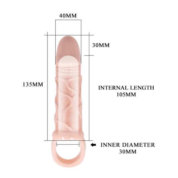 1.5 Inch Penis Extension Flesh Colour 5 Inches 0014FL