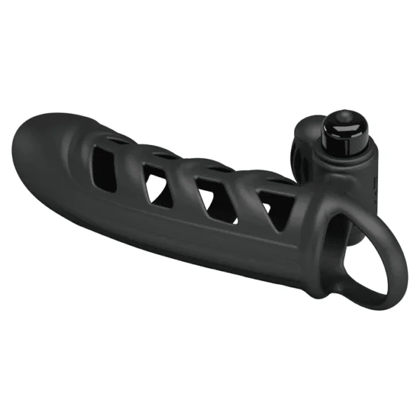 Penis Extension Sleeve with Ball Ring and Vibrating Bullet – 151