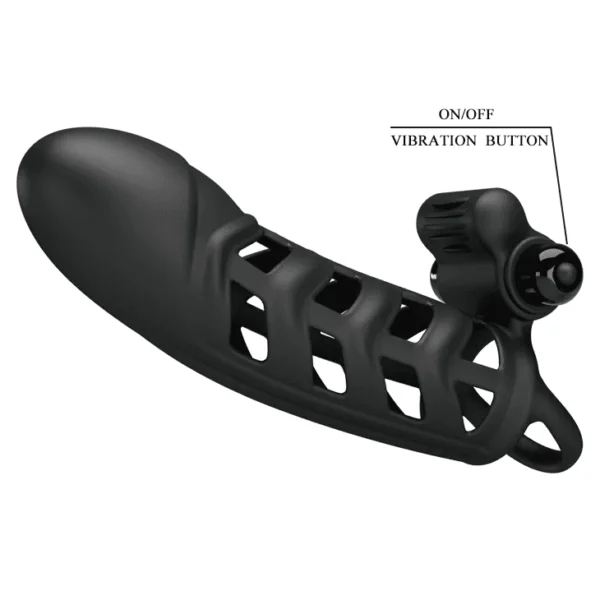 Penis Extension Sleeve with Ball Ring and Vibrating Bullet – 151