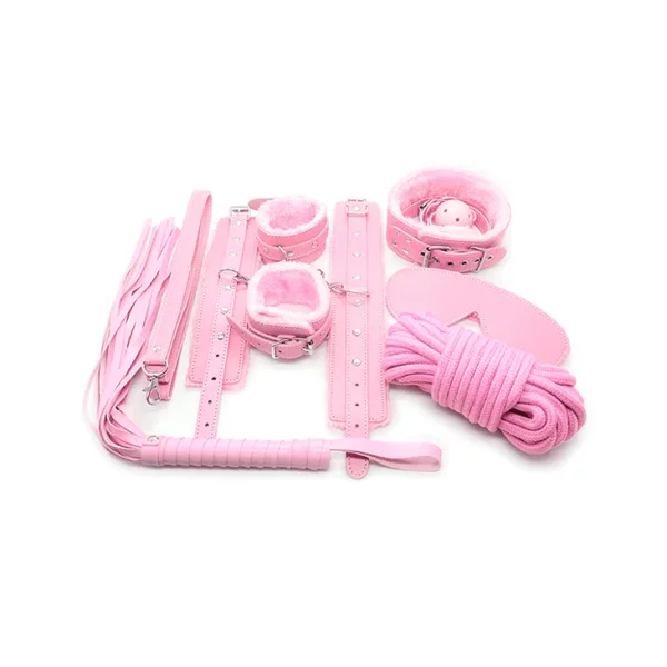 High Quality 7 Pieces Faux Leather Bondage Kit BS0156 - DP156