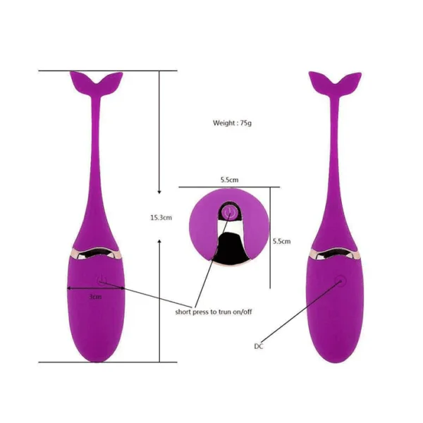Purple Colour 10 Speeds Rechargeable Silicone Remote Control Vibrating Egg XL061