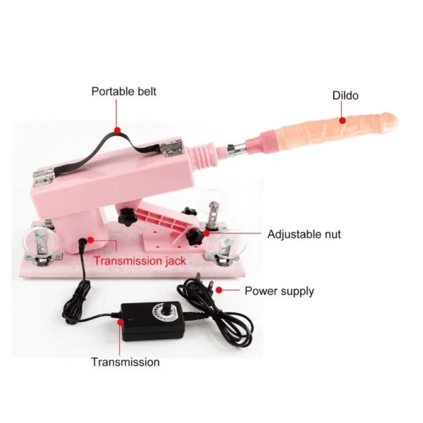 Pink Sex Machine With 1 x Dildo Attachment MV-X8390