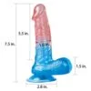 Realist Dildos 7.5 inch Mermaid Colour Suction Realistic Dildo - 621
