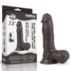 7.8 inch Sliding Skin Dual Layer Brown Colour Dildo - 628