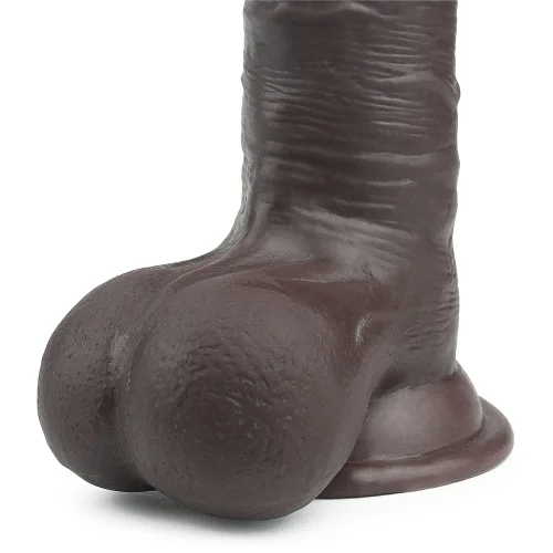 7.8 inch Sliding Skin Dual Layer Brown Colour Dildo - 628
