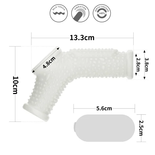 Vibrating Drip Knights Ring with Scrotum Sleeve (White) KR3