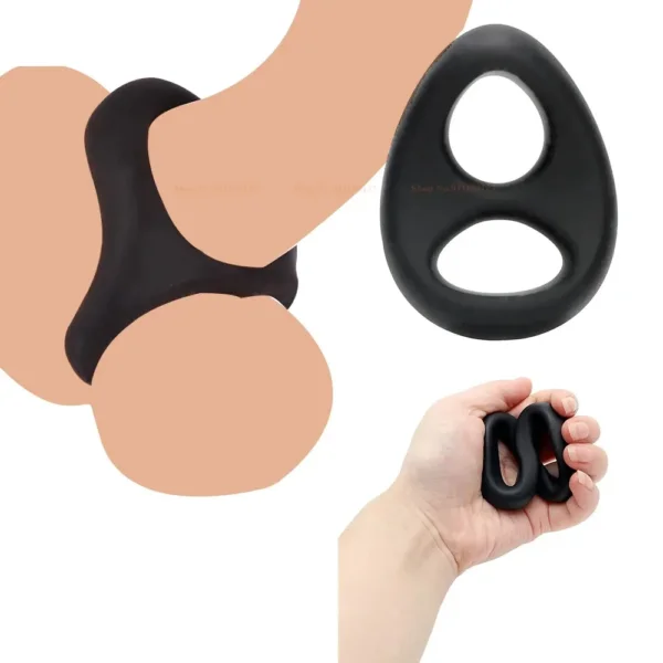Silicone Cock Ring With Ball Strap KR6