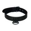 Bondage Fetish Black Matt Collar With Leash LV761