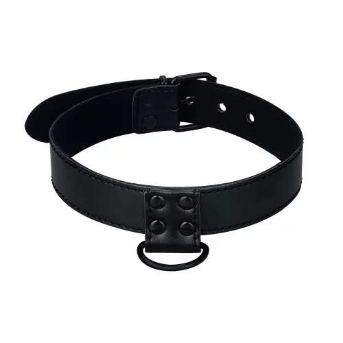 Bondage Fetish Black Matt Collar With Leash LV761