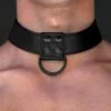 Bondage Fetish Black Matt Collar With Leash LV761
