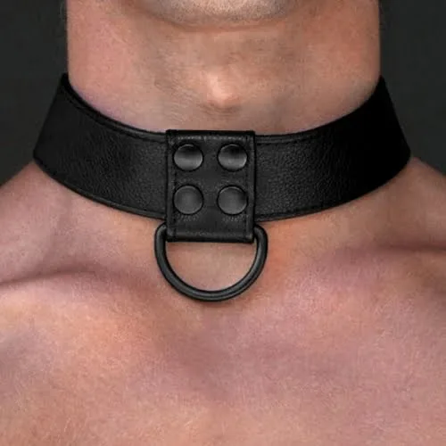 Bondage Fetish Black Matt Collar With Leash LV761