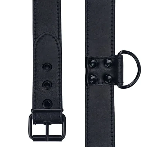 Bondage Fetish Black Matt Collar With Leash LV761