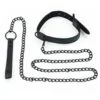 Bondage Fetish Black Matt Collar With Leash LV761