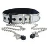 Bondage Fetish Metallic Silver Collar With Nipple Clamp LV762
