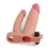Add 1" Pleasure X Tender Vibrating Double Penis Sleeve PXT1