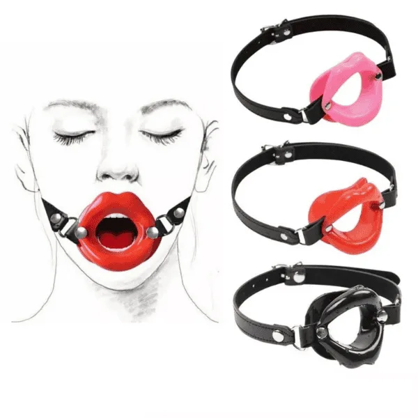 Open Mouth Gag Lips with Strap O-Ring Ball Restraints DP569