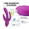 Purple 3 in 1 Rabbit Vibrator with Anal Beads DP349