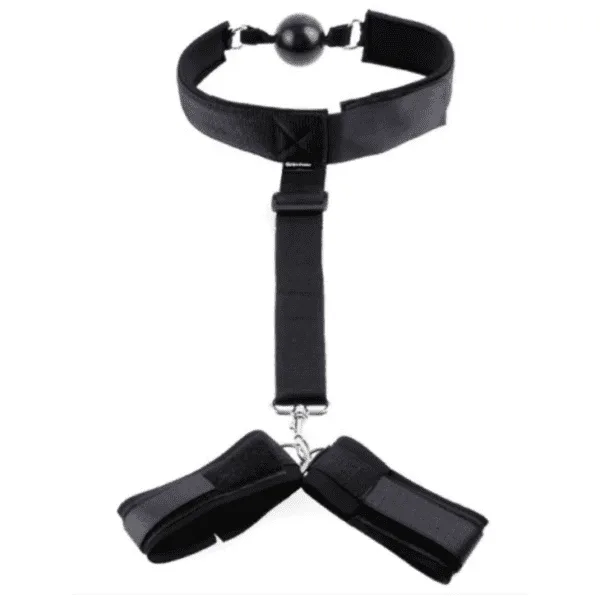 Neck Collar to Wrist Handcuff with Ball Gag Y66209 - DP106