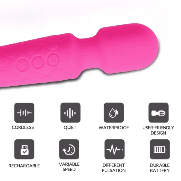 Vibrating Massage Wand Multi Speed USB Rechargeable DP142