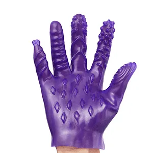 Purple Textured Masturbation Glove DP143