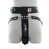 Mens Faux Leather Chastity Belt with Padlock and Key DP180