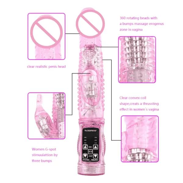 Rotating Beads Rampant Rabbit Dolphin Tail Vibrator DP952 DP953