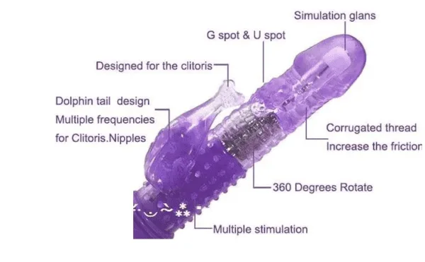Rotating Beads Rampant Rabbit Dolphin Tail Vibrator DP952 DP953