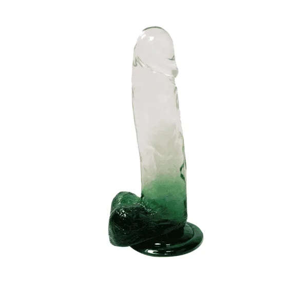 Two Tone Suction Cup Realistic Dildo With Balls Green DP716 DP721 DP985