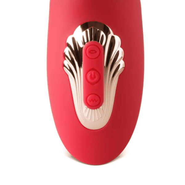 10-Speed Red Silicone Rechargeable Big Mouth Vibrator with Tongue-Licking & Flapping RF14