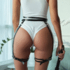 Double Strap Suspender Belt Leg Harness With Chains DP450